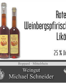 Roter Weinbergspfirsich Likör, 25 % Vol.
